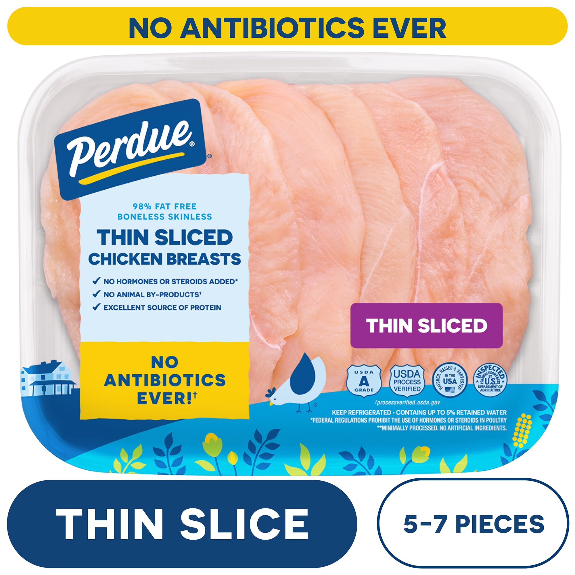 Perdue Thin Sliced Boneless Skinless Chicken Breast, 1 EA