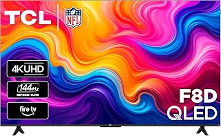 TCL 65-Inch F8D Series 144Hz 4K UHD QLED Smart Fire TV, HDR, 65F8D (2026)