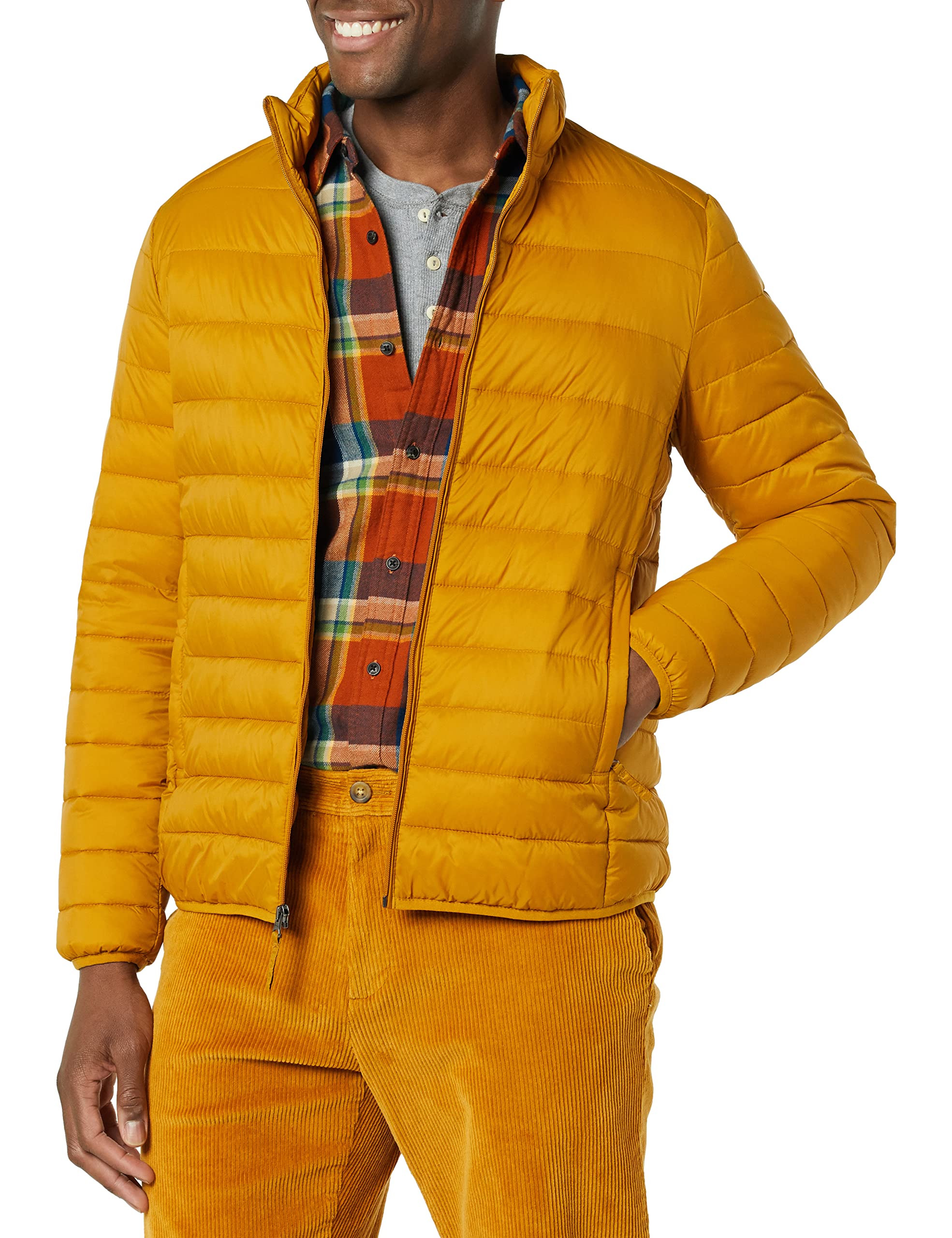 Amazon Essentials Men's Lightweight Packable Rain Resistant Padded Jacket (Avail