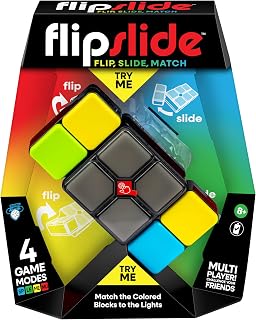 Moose Games Flipslide, Handheld Puzzle Game, Travel Toy Ages 8-13 | 4 modes (Speed, Multiplayer, Level, Memory) fast-paced puzzle fun; travel game and great gift for boys and girls ages 8-13