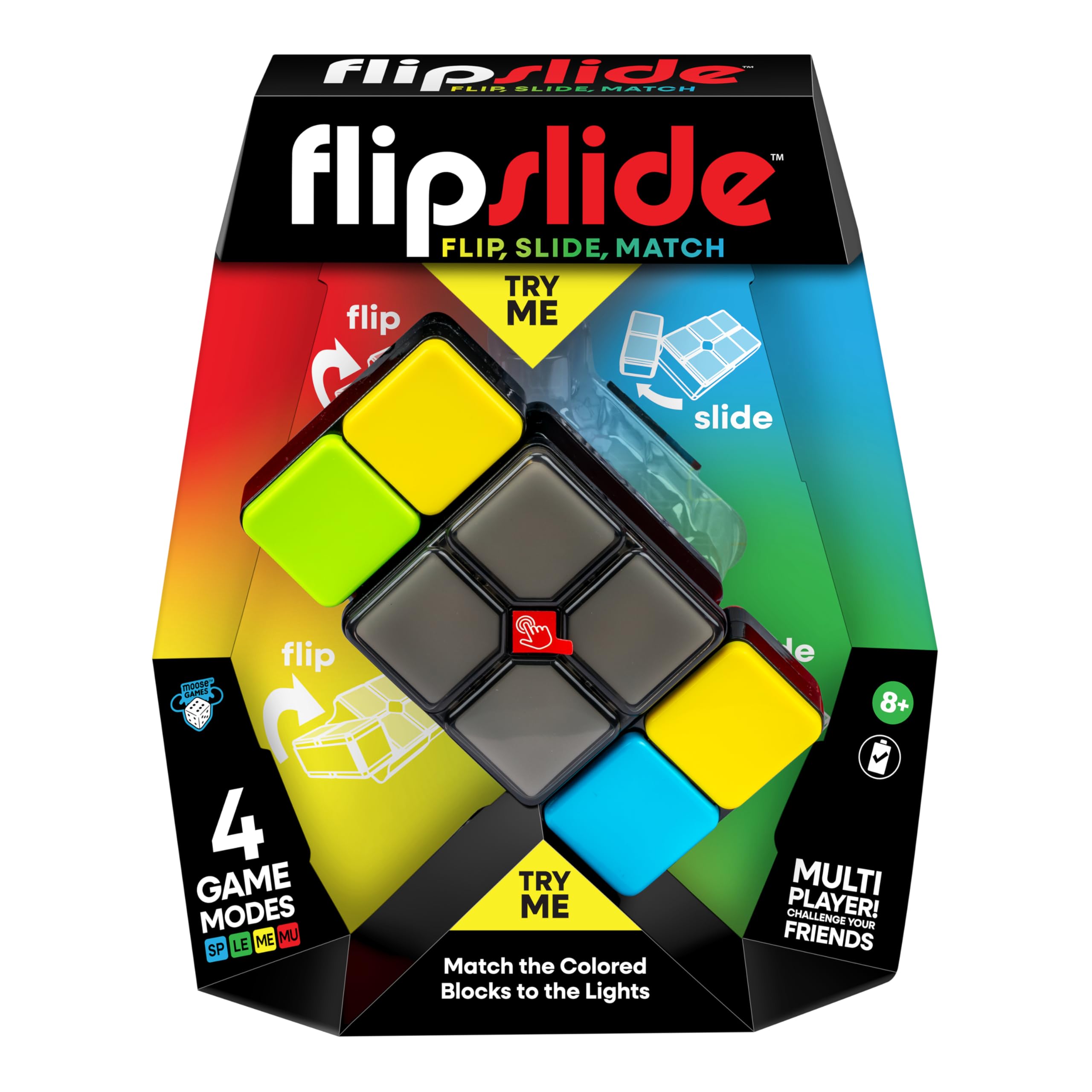 Moose Games Flipslide, Handheld Puzzle Game, Travel Toy Ages 8-13 | 4 modes (Spe