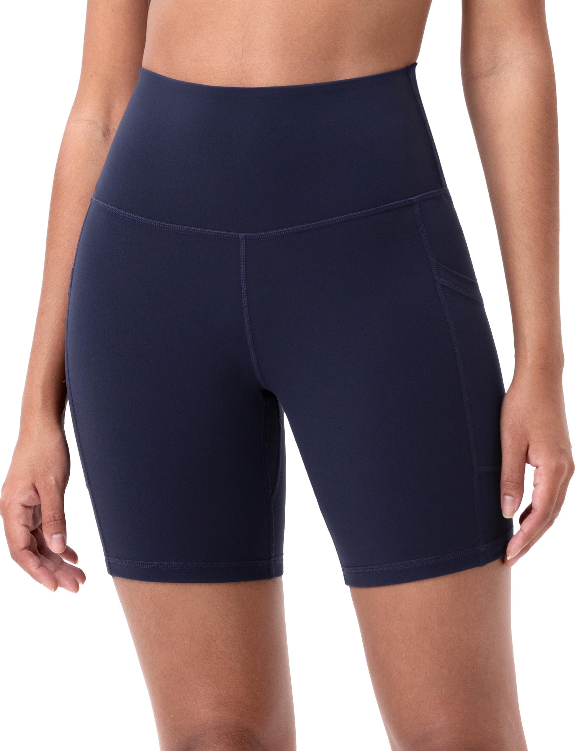 Colorfulkoala Women's Cycling Shorts Leggings Short Sports Shorts with Pockets Y