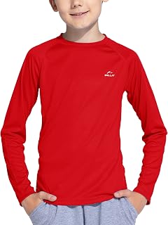 Willit UPF 50+ Sun Protection Long Sleeve Shirt Kids Rash Protection Youth Swimming T-Shirt SPF Fishing Quick Dry