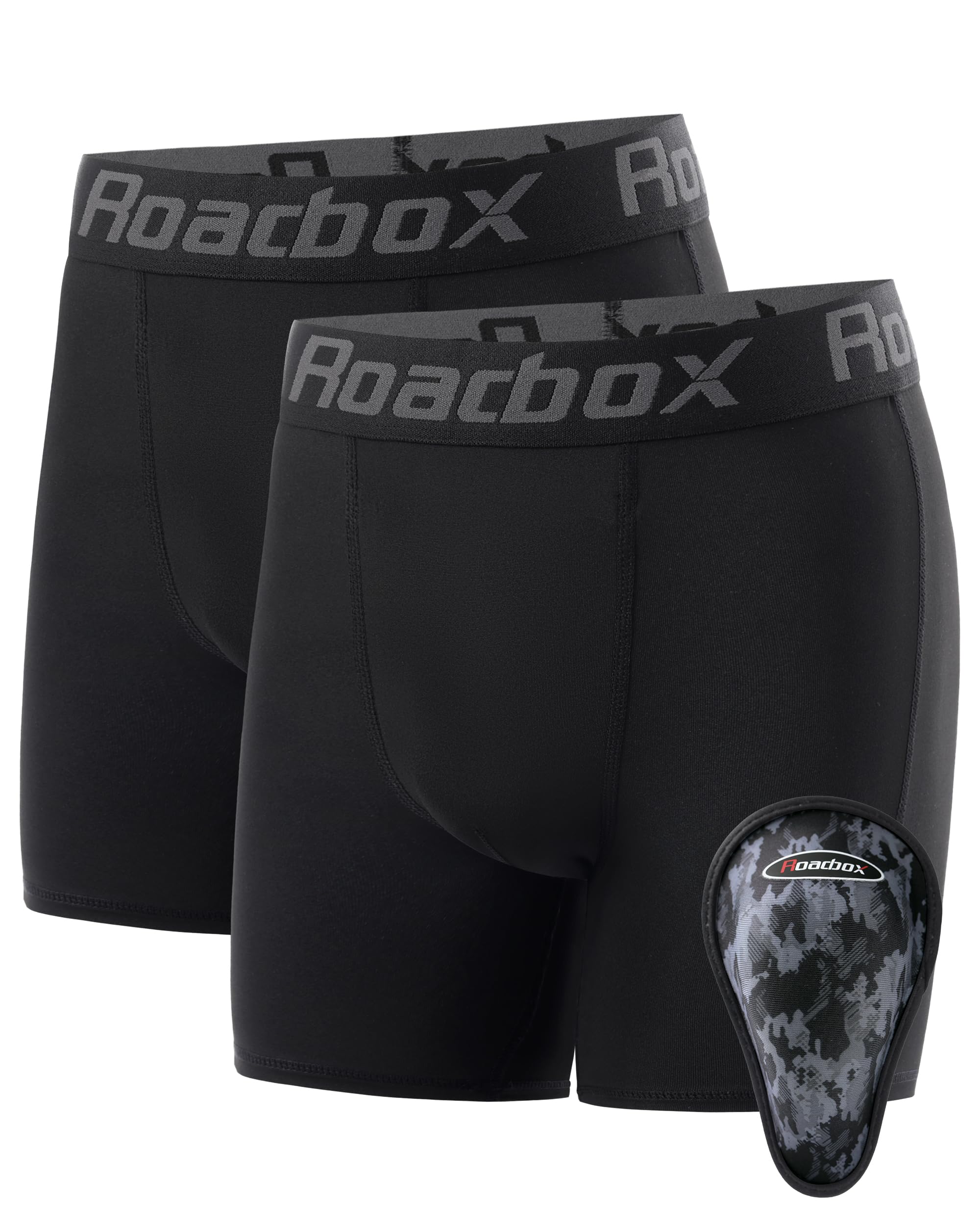 Roadbox Boys Youth Compression Shorts with Athletic Cup Baseball Football