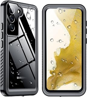 SPIDERCASE for Samsung Galaxy S22 Waterproof Case, Black/Clear | [12FT Military Shockproof] [IP68 Water Resistance] [Built-in Screen Protector] Full Body Sealed Protection Phone Case 6.1"