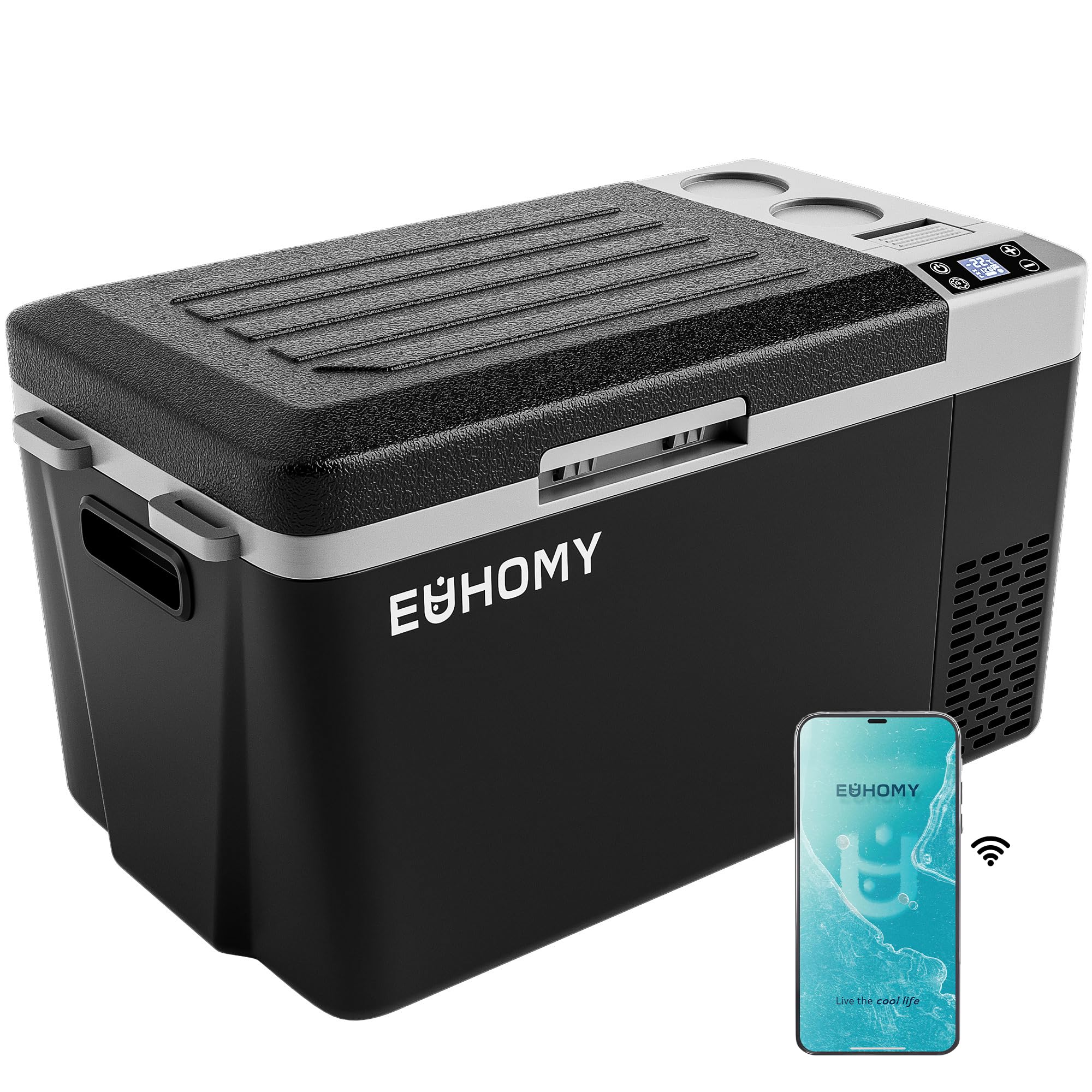 EUHOMY 24QT 12 Volt Refrigerator, Electric Cooler, Usable Battery, -4℉~68℉ | Com
