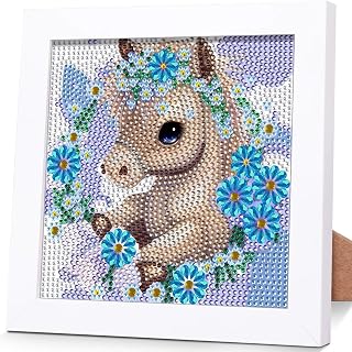Diamond Painting with Wooden Frame, Horse Diamond Painting Kit for Beginners, Wall Decor Easy Gift Wall Decor, 18x18cm