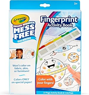 Crayola Color Wonder Mess Free Fingerprint Book, Toddler Finger Painting | Toddler Activity Book, Finger Painting Alternative, Toddler Arts & Crafts, Gift for Kids, Ages 3+