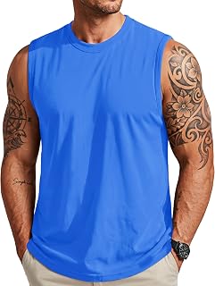 MAGCOMSEN Canotta da uomo in cotone per allenamento muscolare palestra camicie traspiranti leggere estive casual senza maniche camicie