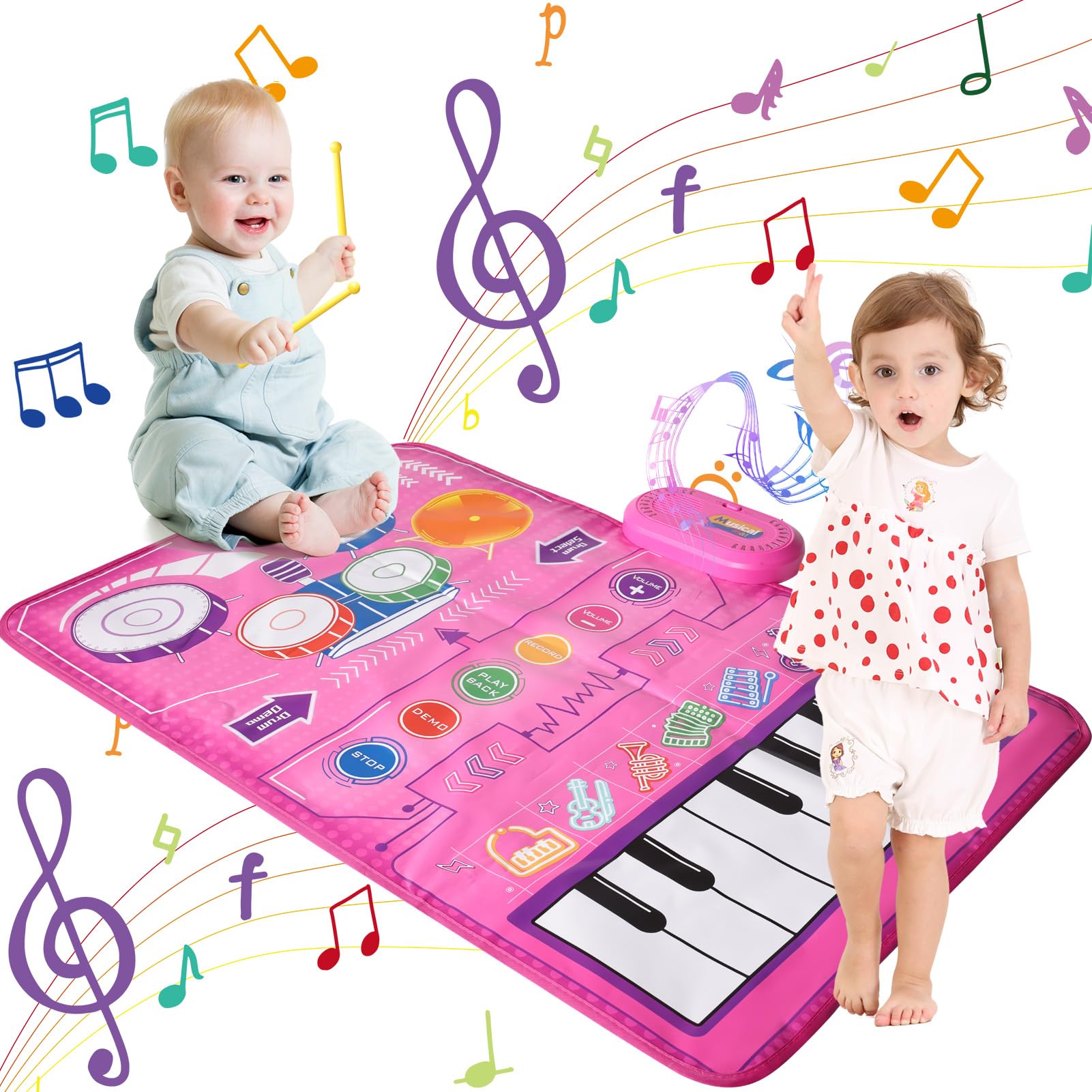 Music Mat Baby Toys 0-6 months Toddler Toys for 1 2 3 Year Old Girls Gifts for 1