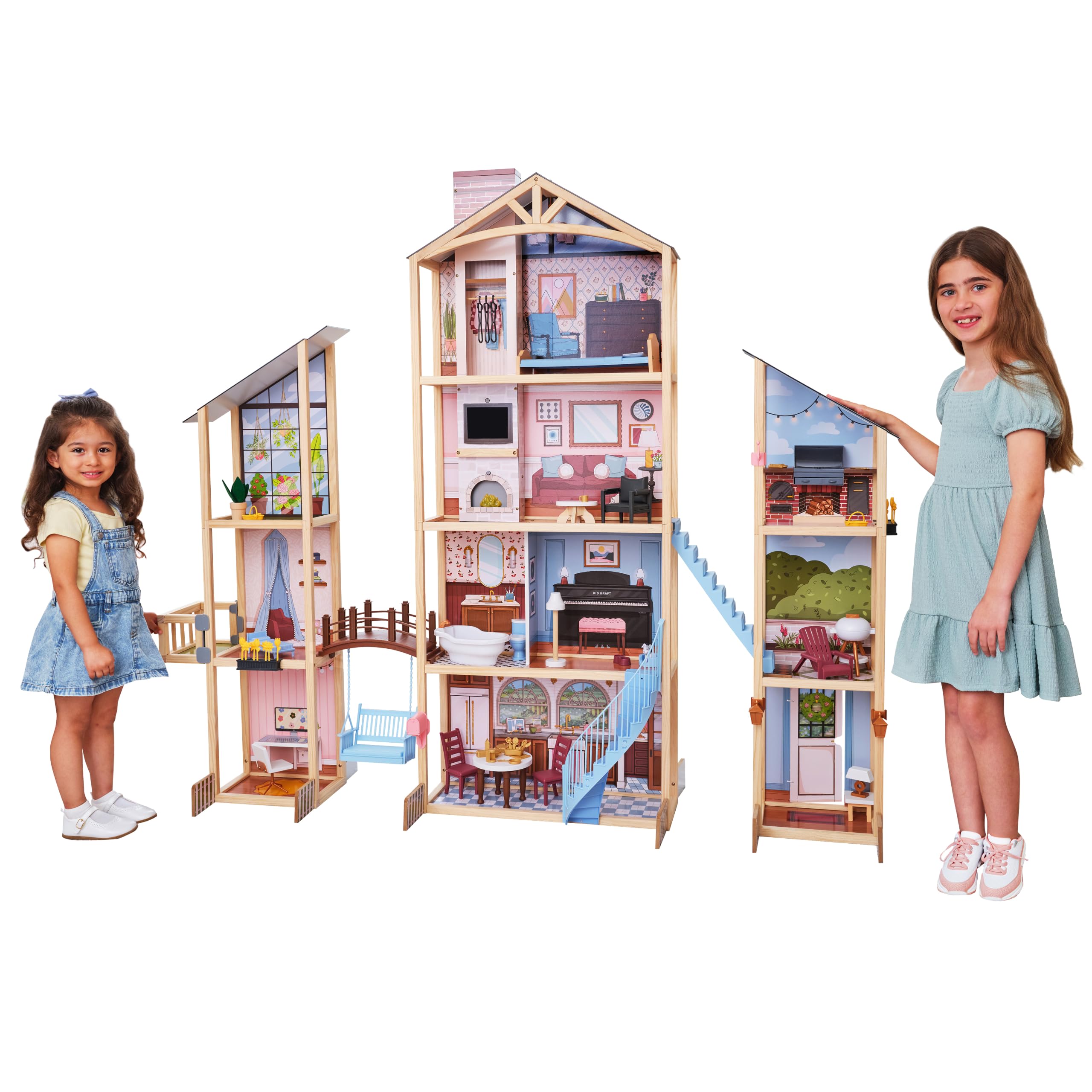 KidKraft Kraft Your Way™ Magnolia Mansion Dollhouse; 71 Pc Amazon Exclusive | 5-