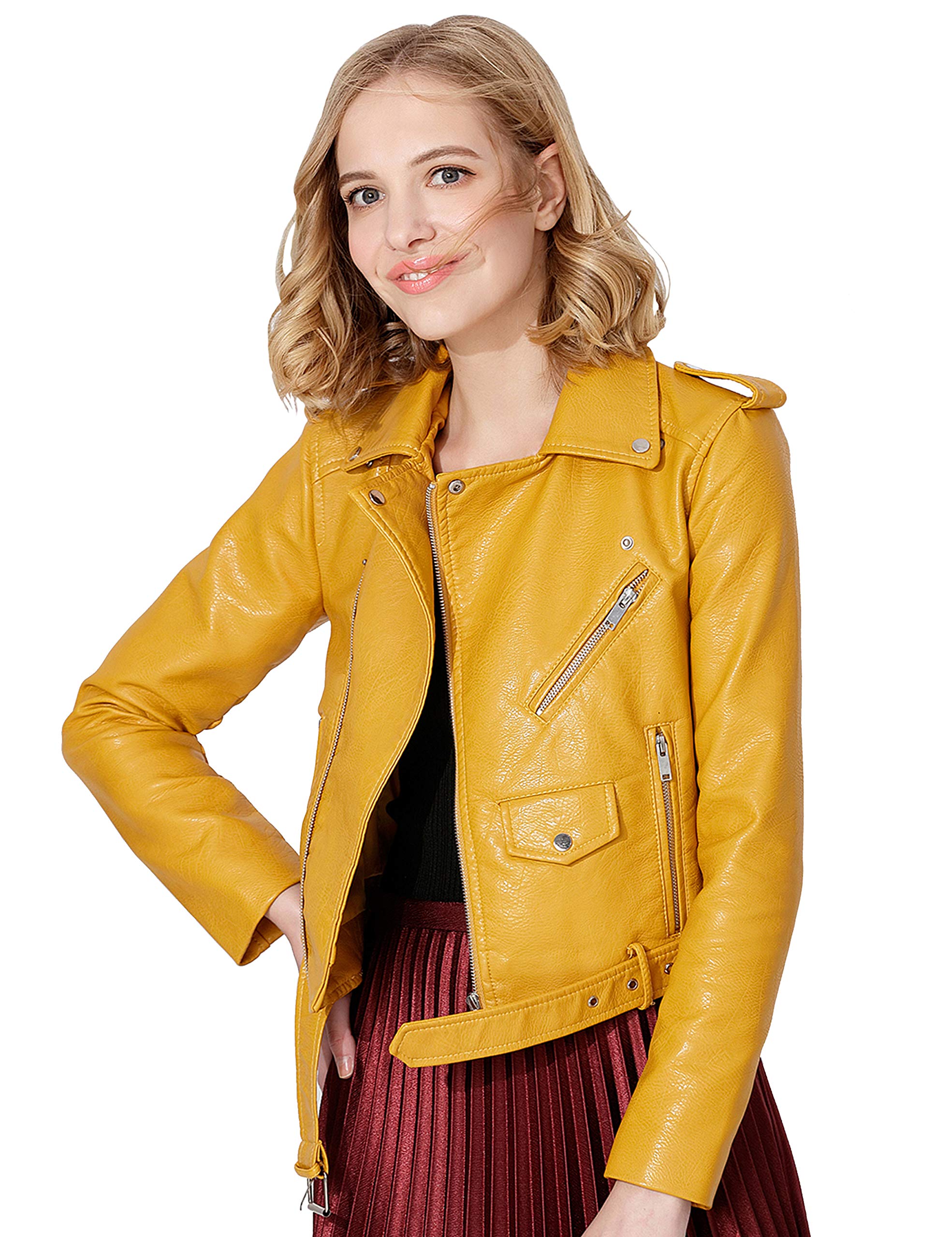 Women's Moto Jacket Plus Size Women Leather Jacket