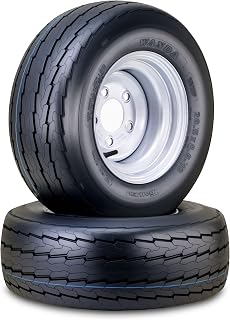 WANDA Trailer Tire & wheel 20.5x8-10 10PR E 95L w/ 5X4.5" Silver Rim,Set 2 | 5 Lugs on 4.5 PCD Rim Assembly Highway Boat Motorcyle Trailer