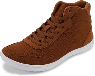 WHITIN Men's Wide Toe Box Zero Drop Barefoot High-Top Canvas Sneakers W822