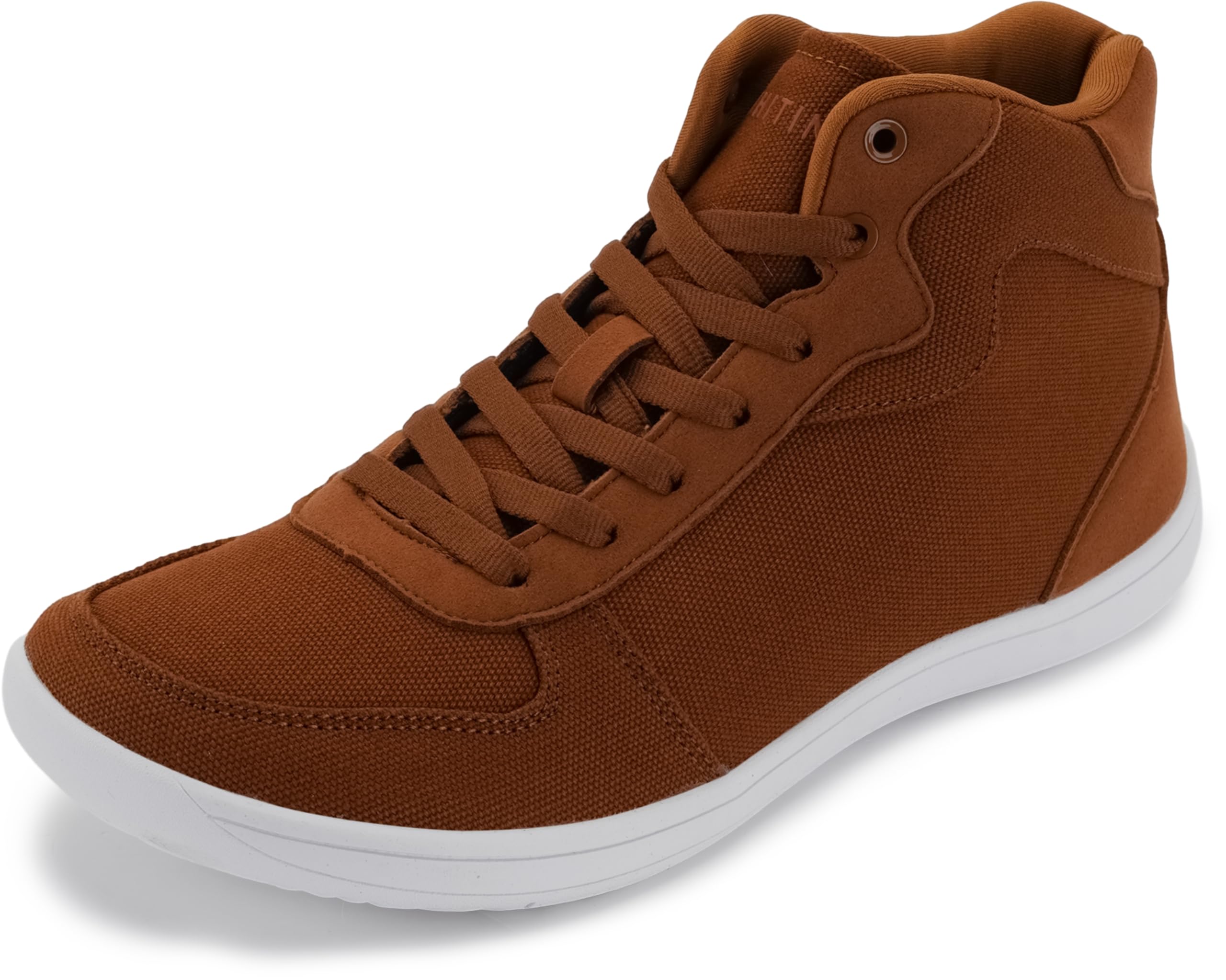 WHITIN Men's Wide Toe Box Zero Drop Barefoot High-Top Canvas Sneakers W822