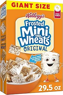 Kellogg's Frosted Mini-Wheats Original Giant Size Breakfast Cereal 29.5 oz | High Fiber, 48g Whole Grain