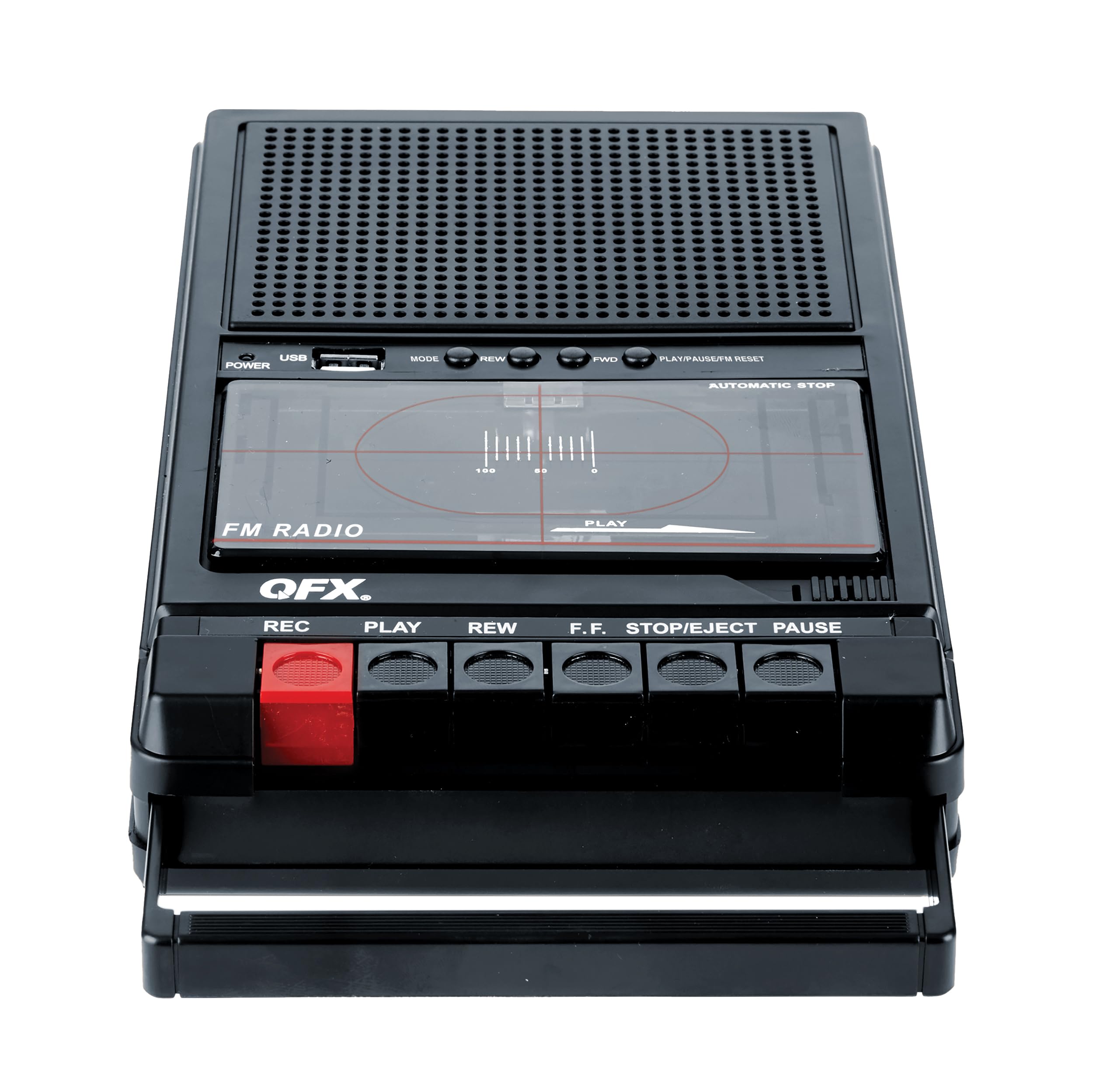 QFX Portable Shoebox Cassette Tape Player Recorder, RETRO-39BT | USB to Cassette