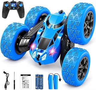 Remote Control Car, RC Cars Toys for Kids Ages 6-12, 2.4GHz RC Stunt Truck with 360° Double-Sided Flips, 4WD Off-Road Racing, Christmas Birthday Gifts for 3 4 5 6 7 5-7 6-8 8-10 Year Old Boys Girls