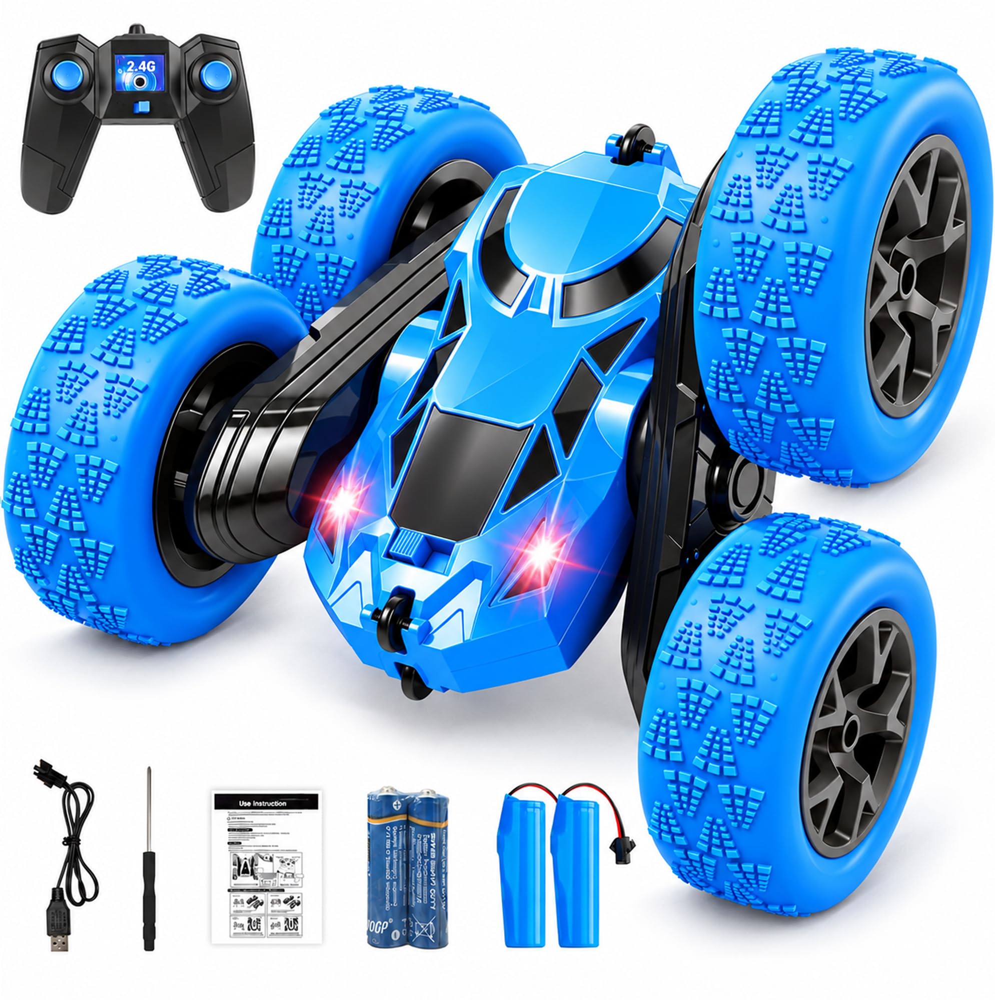 Remote Control Car, RC Cars Toys for Kids Ages 6-12, 2.4GHz RC Stunt Truck with 