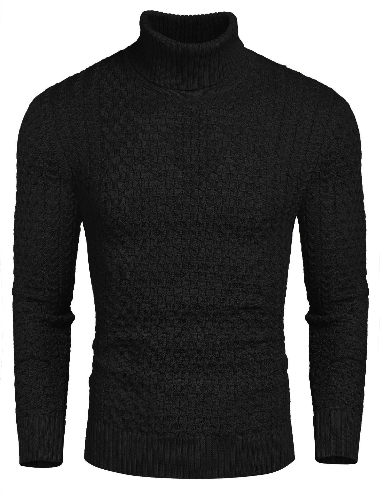Coofandy Men's Mock Neck Sweater Slim Fit Casual Basic Thermal Knitted Sweater