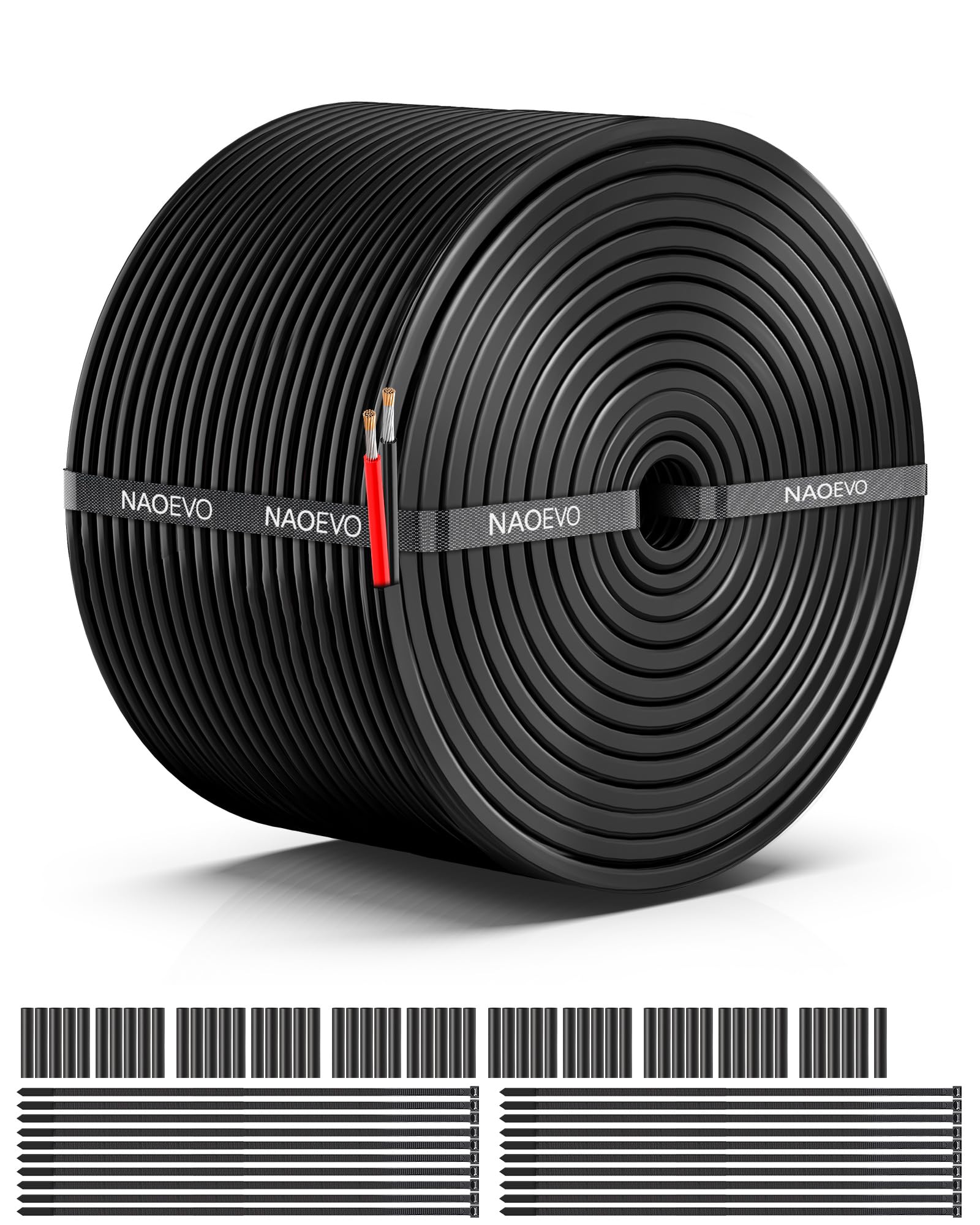 NAOEVO 16 Gauge Wire 2 Conductor, 16 Gauge Automotive Wire 12V Cable, 50FT | Tin