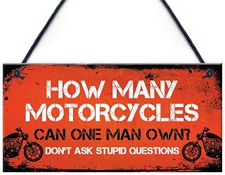 Red Ocean Biker Gifts Motorcycle Motorbike Accessories Gifts For Men Man Cave Garage Hanging Sign Gift For Him