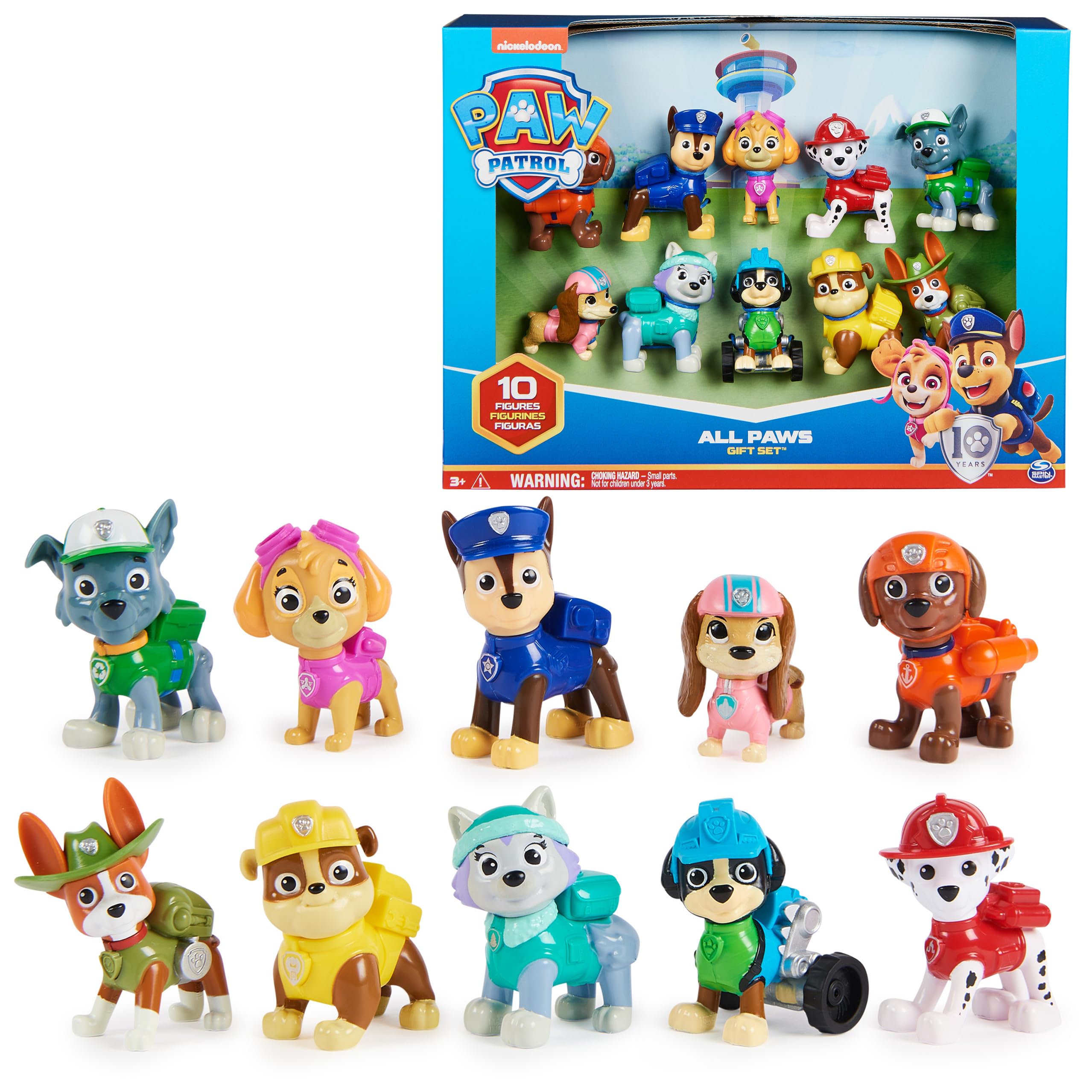 Paw Patrol 10th Anniversary All Paws On Deck 10 Figure Gift Pack | 10 Collectibl