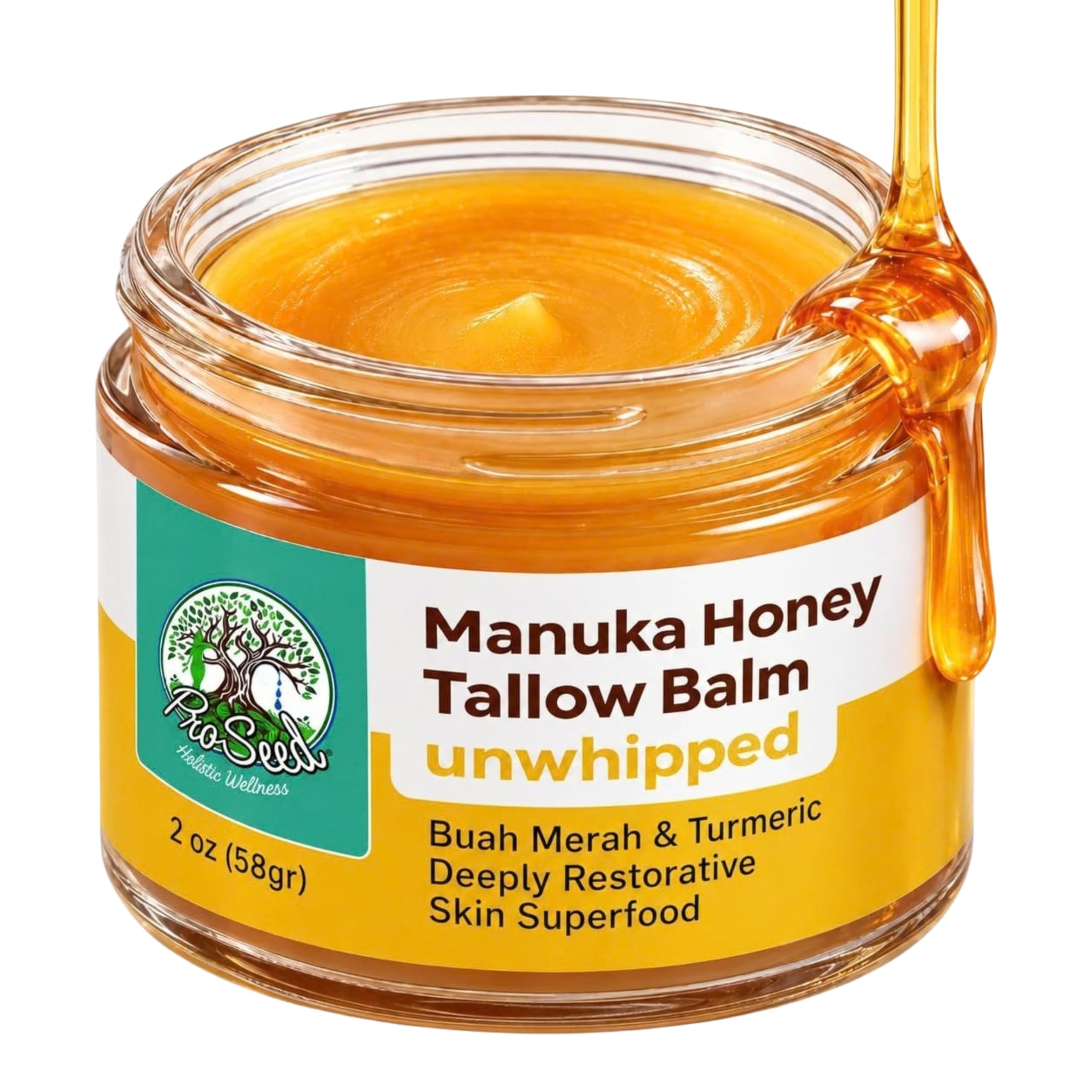 ProSeed Manuka Honey Tallow Balm for Face & Body Butter, Skin Care 2 oz. | Grass