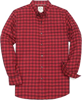 Dubinik® 6oz Men's Flannel Shirt Plaid Button Down Vintage Long Sleeve Shirts Fashion Casual Warm Cotton