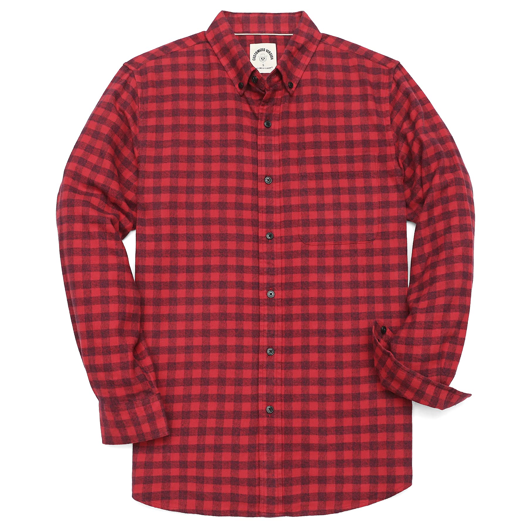 Dubinik® 6oz Men's Flannel Shirt Plaid Button Down Vintage Long Sleeve Shirts Fa