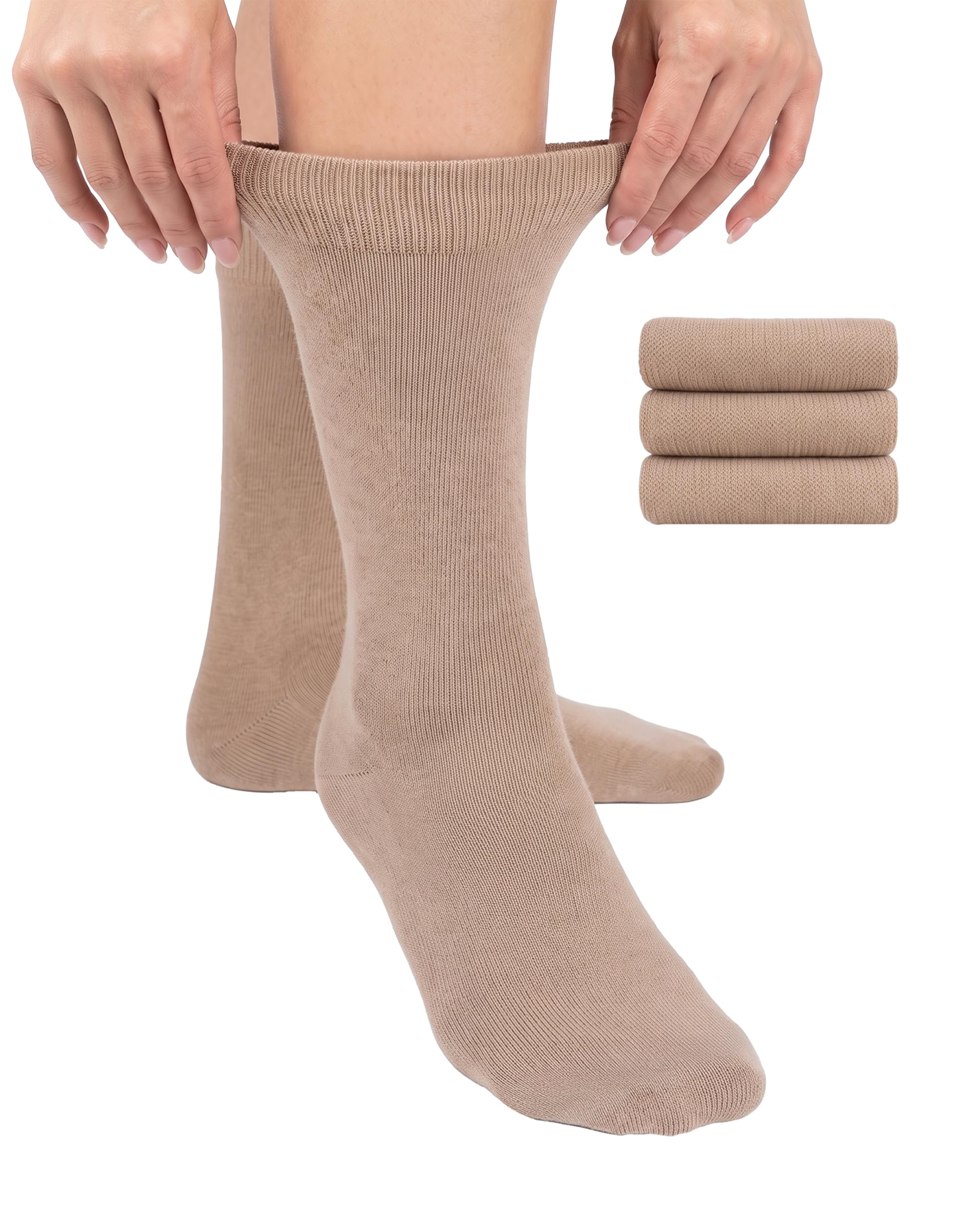 HUGH UGOLI Womens Soft Bamboo Dress Socks & Thin, Crew, Socks for Business, Trou