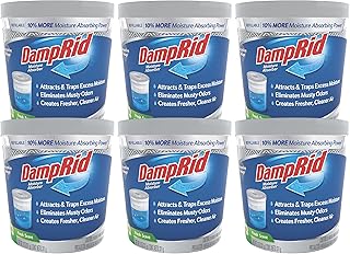 DampRid Refillable Moisture Absorber, 11 oz., 6-Pack - Fresh Scent Moisture Absorbers, 10% More Absorbing Power*, Eliminates Musty Odors for Fresher, Cleaner Air