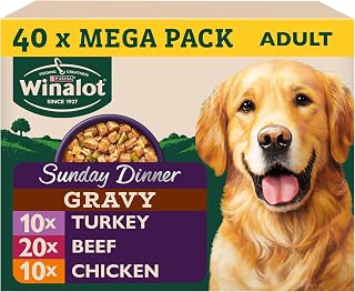 WINALOT Sunday Dinner Mixed in Gravy Wet Dog Food Pouches 40x100g