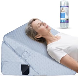 Kekoy Adjustable Bed Wedge Pillow, Light gray, 9 & 12 Inch