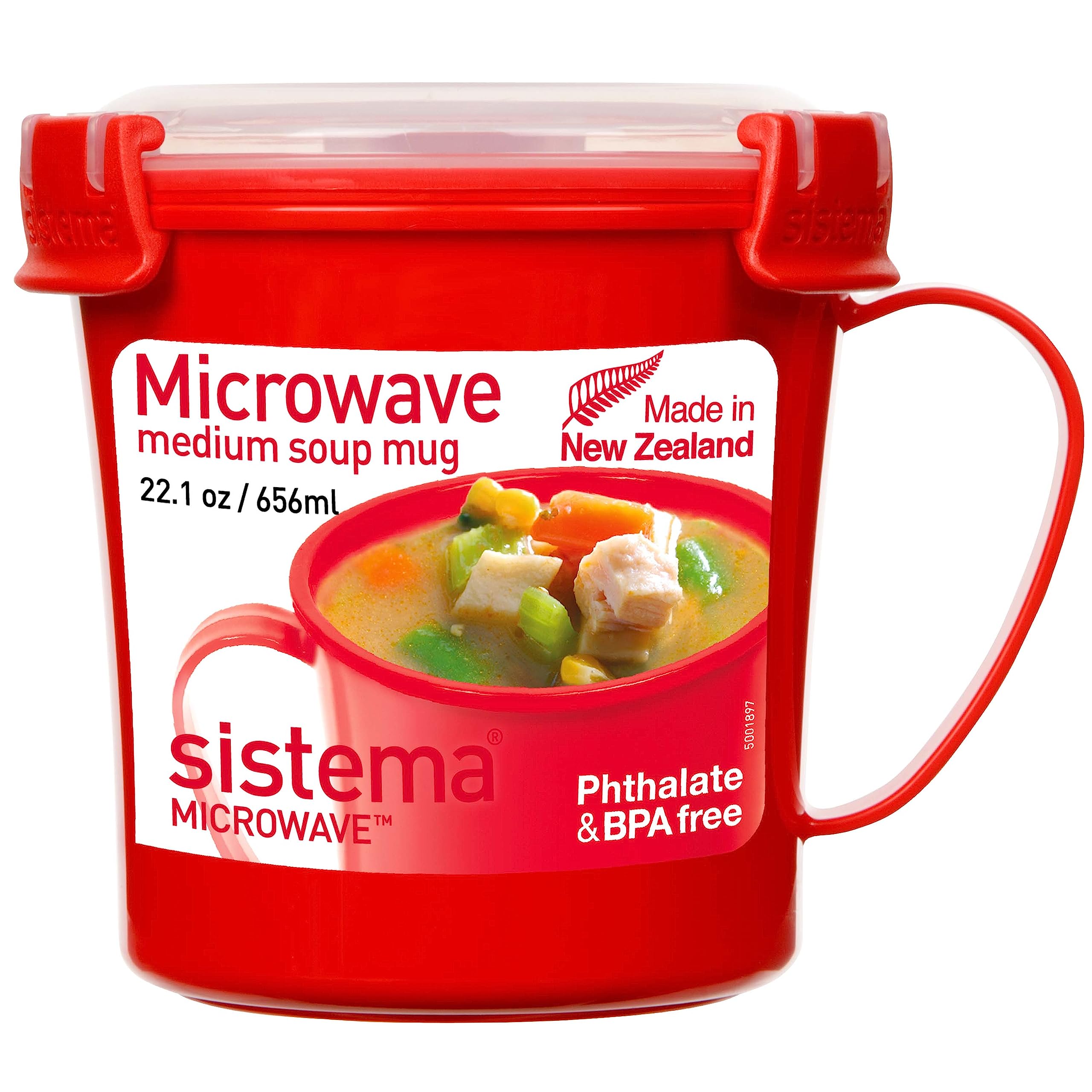 Sistema Microwave Soup Mug | 656 ml | Microwave Food Container with Steam Releas