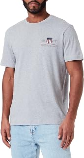GANT Reg Archive Shield Emb SS Men's T-Shirt (Pack of 1), Grey, 3X-Large