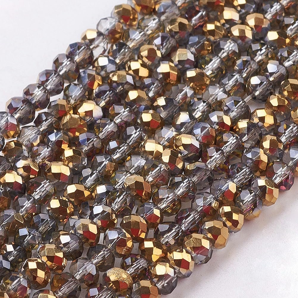 1350pcs Faceted Rondelle Beads 3x2mm Gold Crystal Bicone Beads Mini Loose Spacer