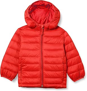 Amazon Essentials Boys' Lightweight Packable Water-Resistant Hooded Down Jacket