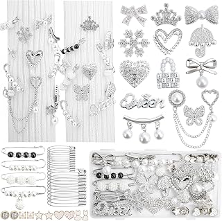 Shoe Charms for Sneakers,Junk Socks Charms Kit, Brooches and Pins for Women | Sock Charms with Safety Pins,Brooches and Pins for Women, Pearl and Rhinestone DIY Accessories for Personalizing Socks