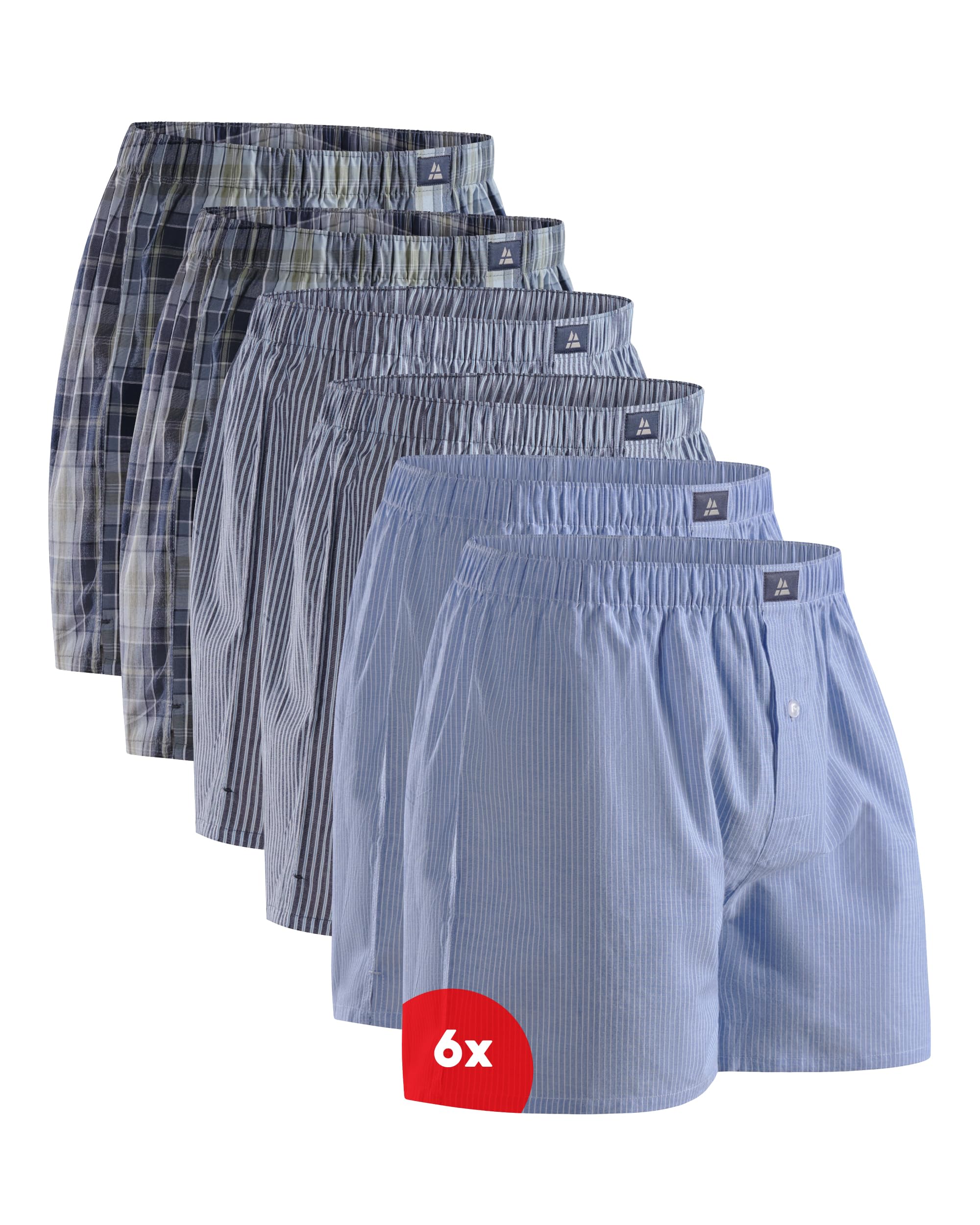 DANISH ENDURANCE Men's Boxers, Woven Cotton, Loose, Breathable, 4 & 6-Pack