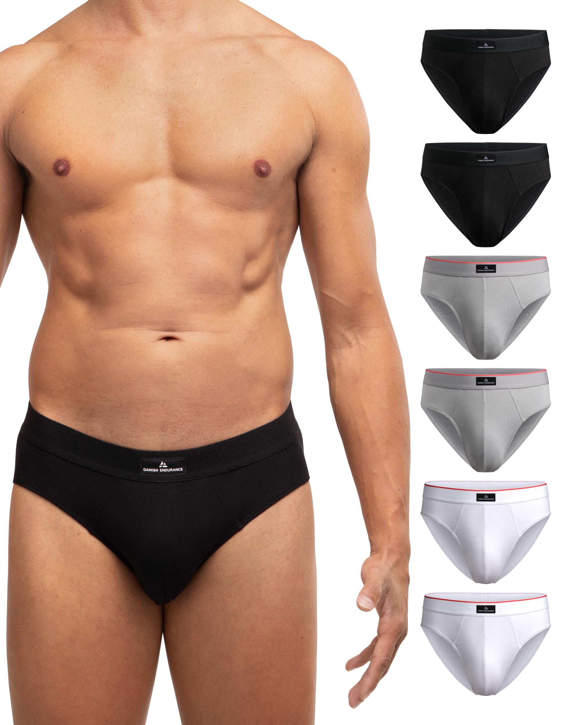 DANISH ENDURANCE Men's Classic Soft Cotton Briefs, Stretchy, Comfortable Men's U