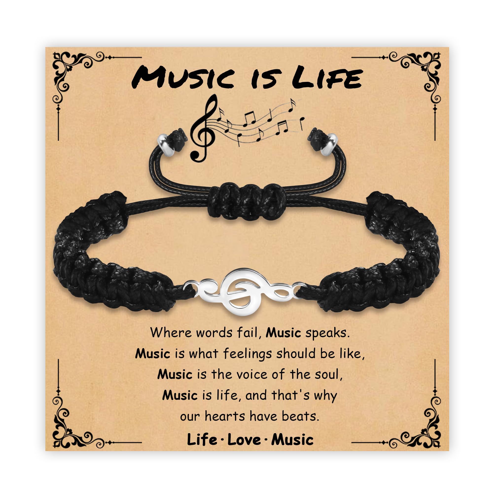 SmileBelle Music Gifts for Women Men Teacher Music Note and Guitar Bracelet | Ma