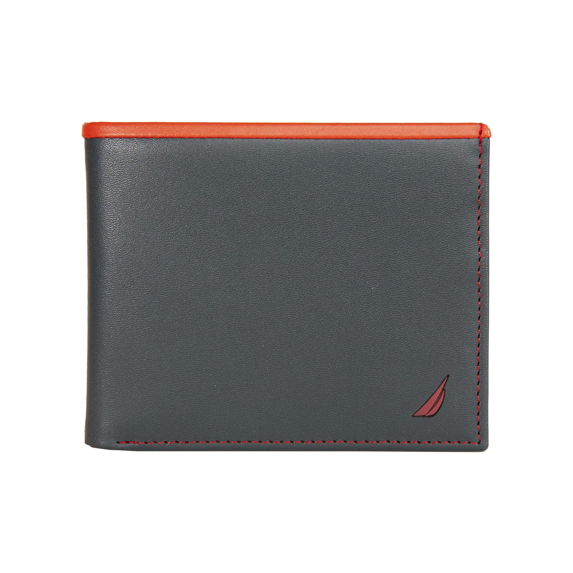 Nautica Men's Bifold Leather Wallet | RFID Blocking | ID Window | Card Slots | O
