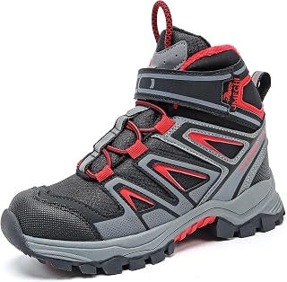 JMFCHI Winter Shoes Boys Hiking Shoes Children Warm Non-Slip Outdoor