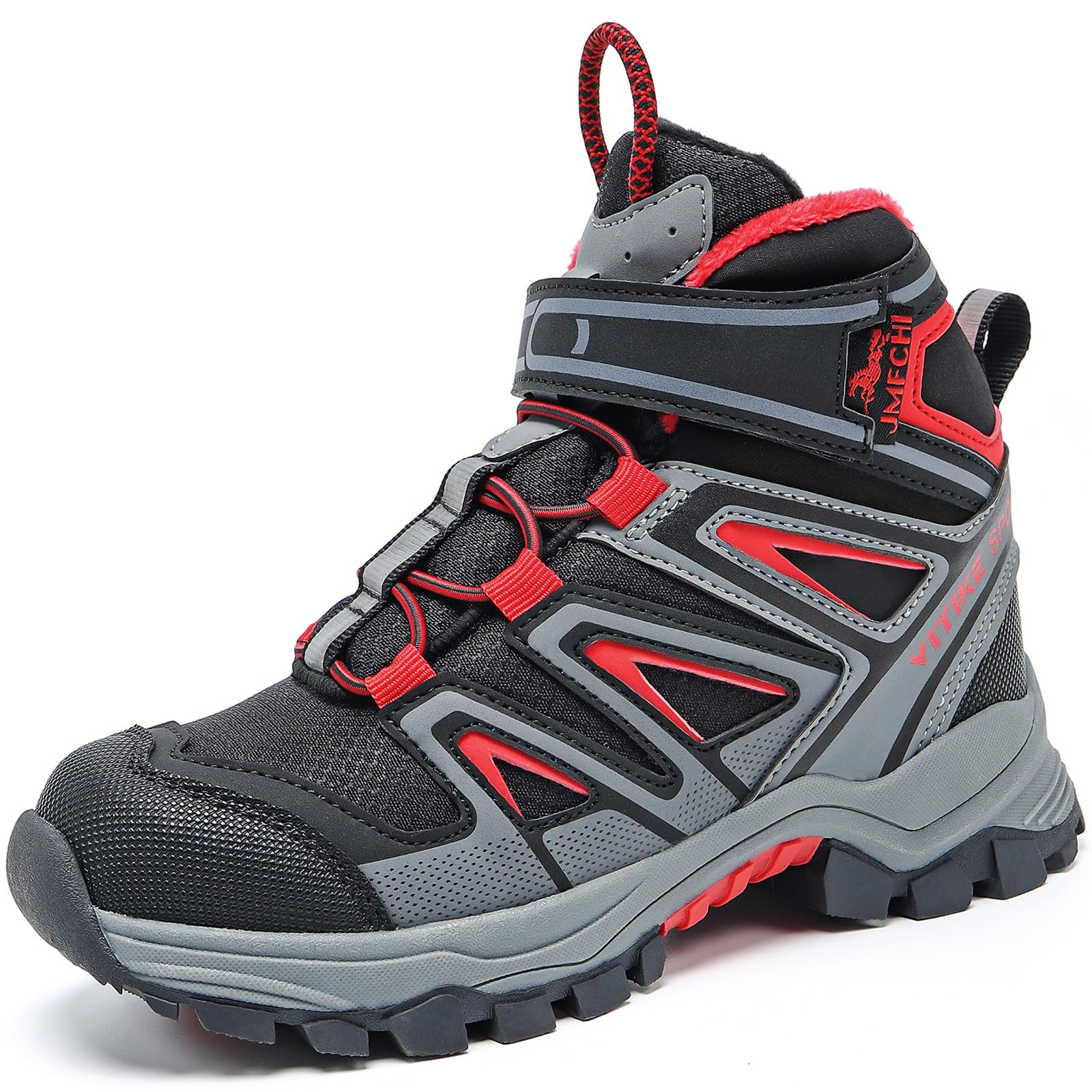 JMFCHI Winter Shoes Boys Hiking Shoes Children Warm Non-Slip Outdoor