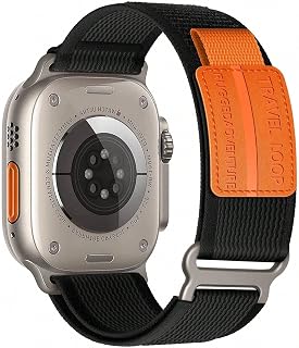 Trail Loop Braided Nylon Apple Watch Ultra 2 Compatible Band 49mm 45mm Stretchy Sports Strap for Series 11/10/9/8/7/6/5/4/3/SE