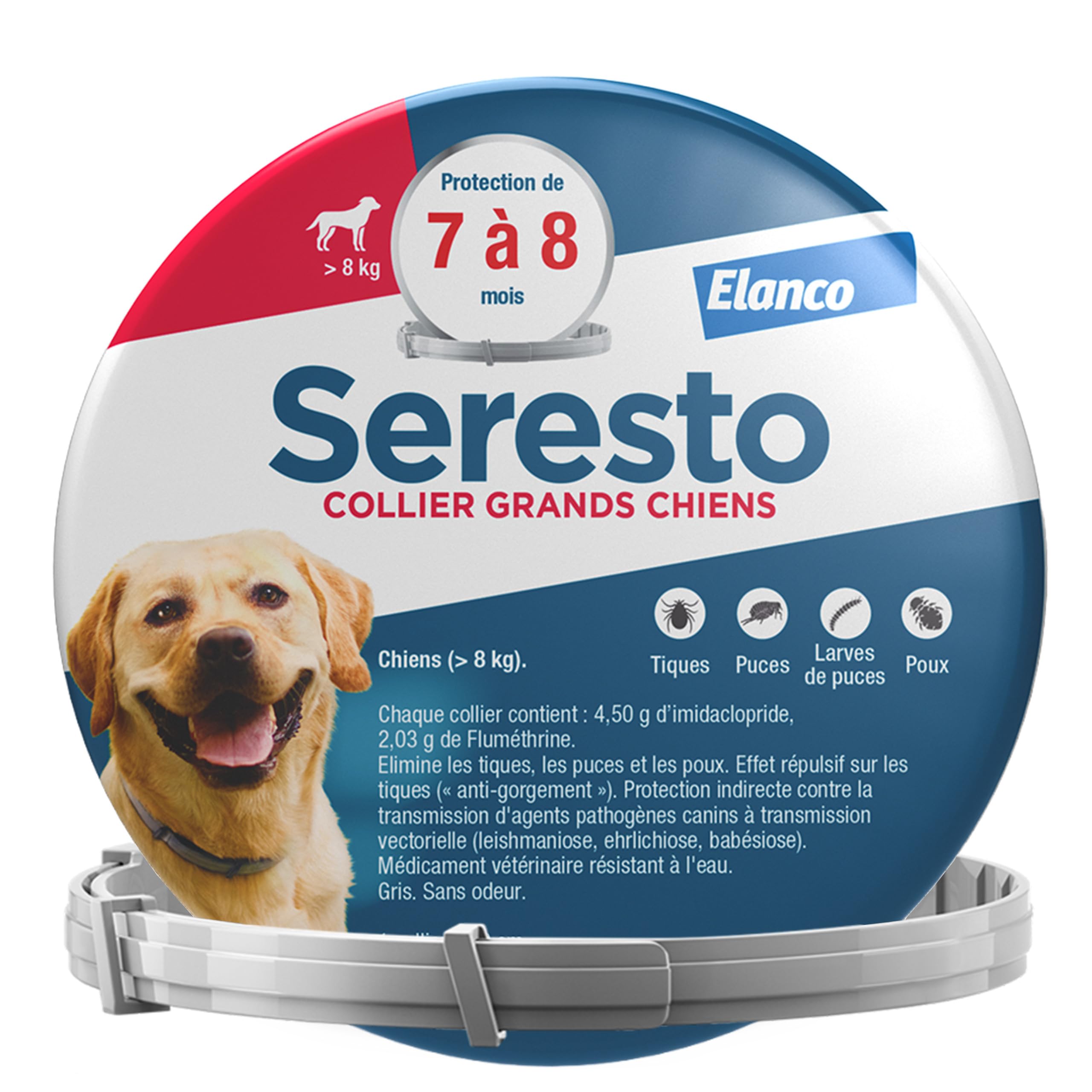 Seresto Large Dogs Collar - Flea and Tick Collar for Large Dogs Over 8kg - Seres