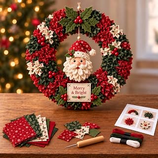 RUINXXT DIY Fabric Wreath Fabric Wreath Making Kit for Christmas Home Decorationking Kit for Christmas Home Decoration (Multicolor)