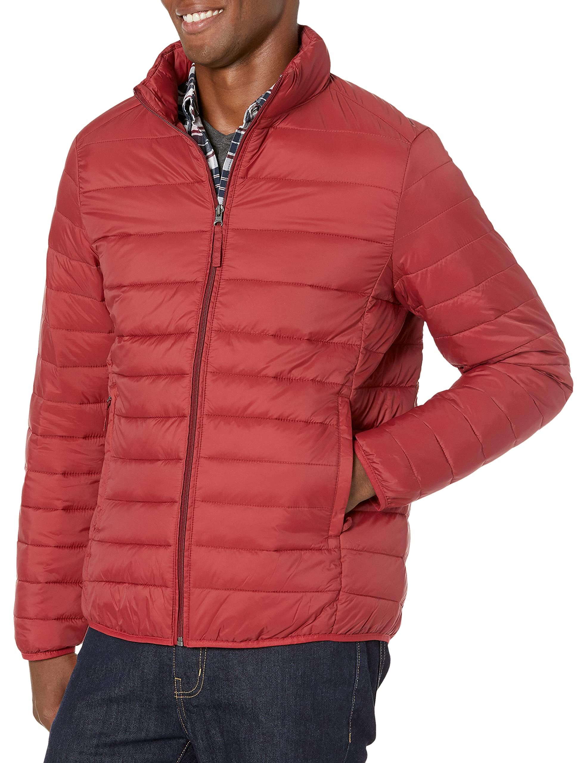 Amazon Essentials Men's Packable Lightweight Water-Resistant Puffer Jacket (Avai