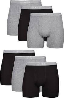 Hanes Men's Underwear Boxer Briefs Pack, Cool & Breathable Cotton Moisture-wicking Underwear for Men, No Ride Up